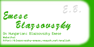 emese blazsovszky business card